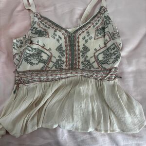 Women's Cream and White Blouse